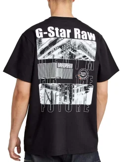 Barcode Back Graphic Loose T-Shirt