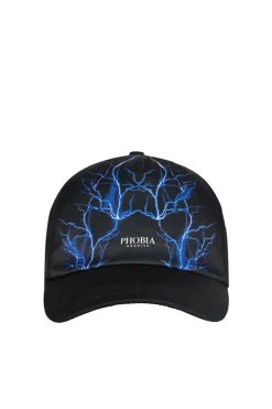 Black Cap With Blue Lightning