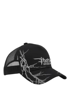 Bucket Cap With White Lightning Print