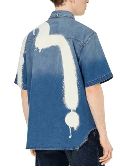 Camicia a maniche corte Graffiti Daicock Print Relax Fit Denim