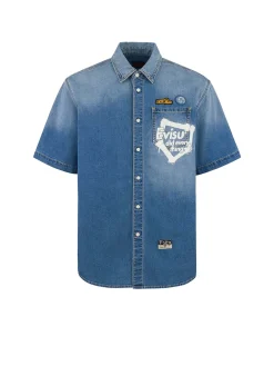 Camicia a maniche corte Graffiti Daicock Print Relax Fit Denim