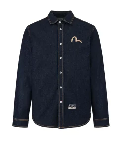 Camicia in denim con stampa Hakutaku Daicock vestibilità regolare