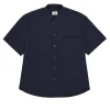 Camicia mezza manica in seersucker rilassata