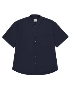 Camicia mezza manica in seersucker rilassata