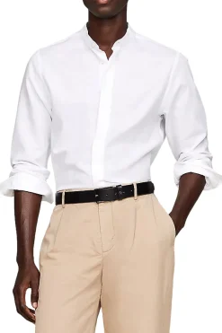 Camicia Regular Fit In Tessuto Dobby