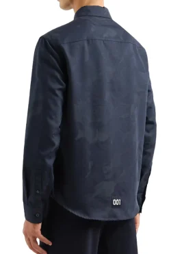Camicia slim fit in misto cotone jacquard