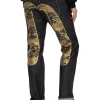 Crane Embrodiery Brocade Daicock Regular Straight Fit Jeans #2008