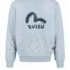 Felpa Relax Fit con Logo e Stampa Gabbiano