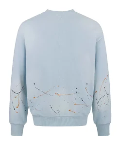 Felpa Relax Fit con Logo e Stampa Gabbiano