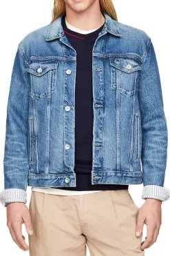 Giacca Trucker In Denim Con Scoloriture