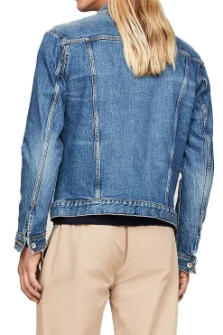 Giacca Trucker In Denim Con Scoloriture