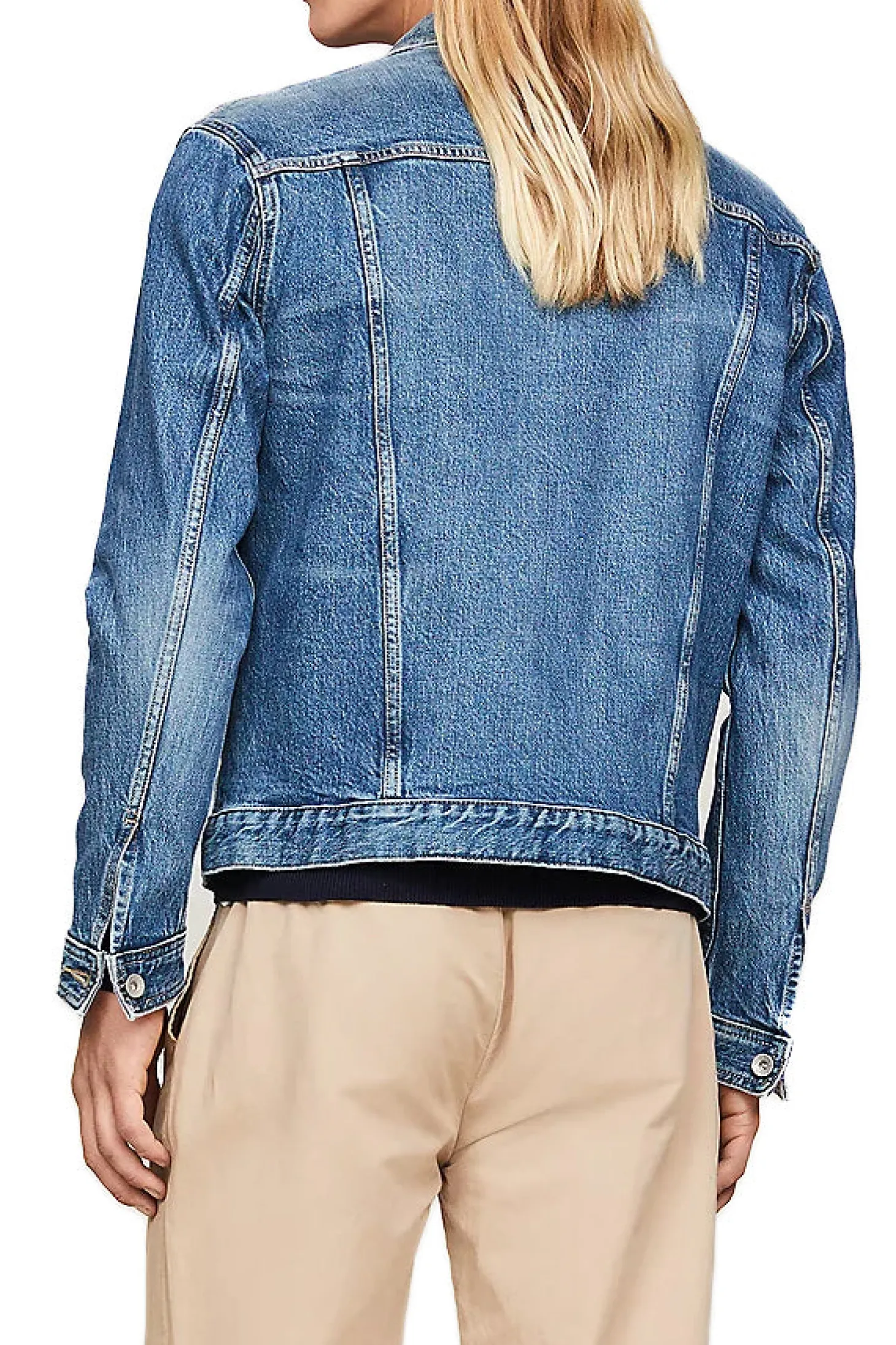 Giacca Trucker In Denim Con Scoloriture
