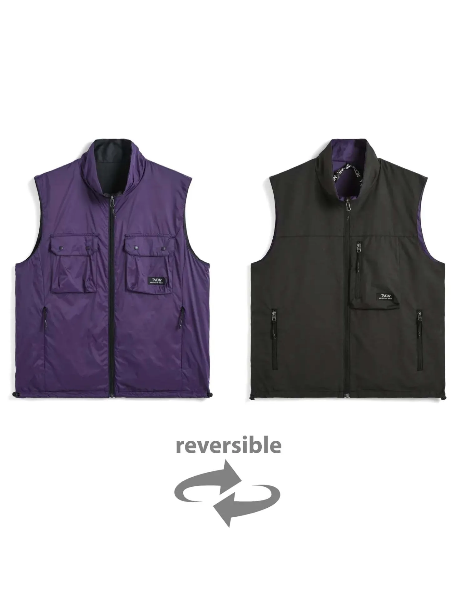 Gilet reversibile con doppia cerniera senza piumino
