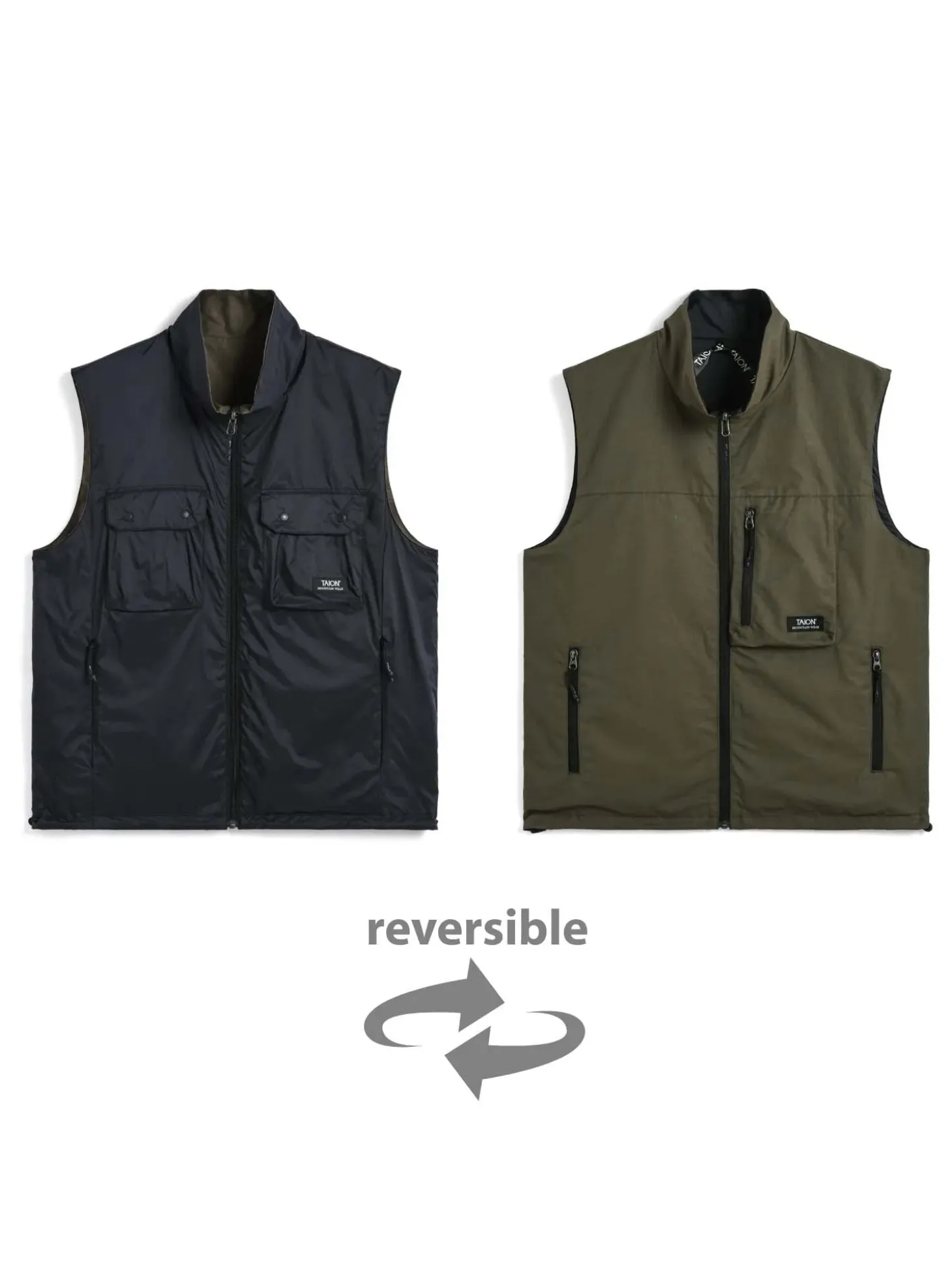 Gilet reversibile con doppia cerniera senza piumino