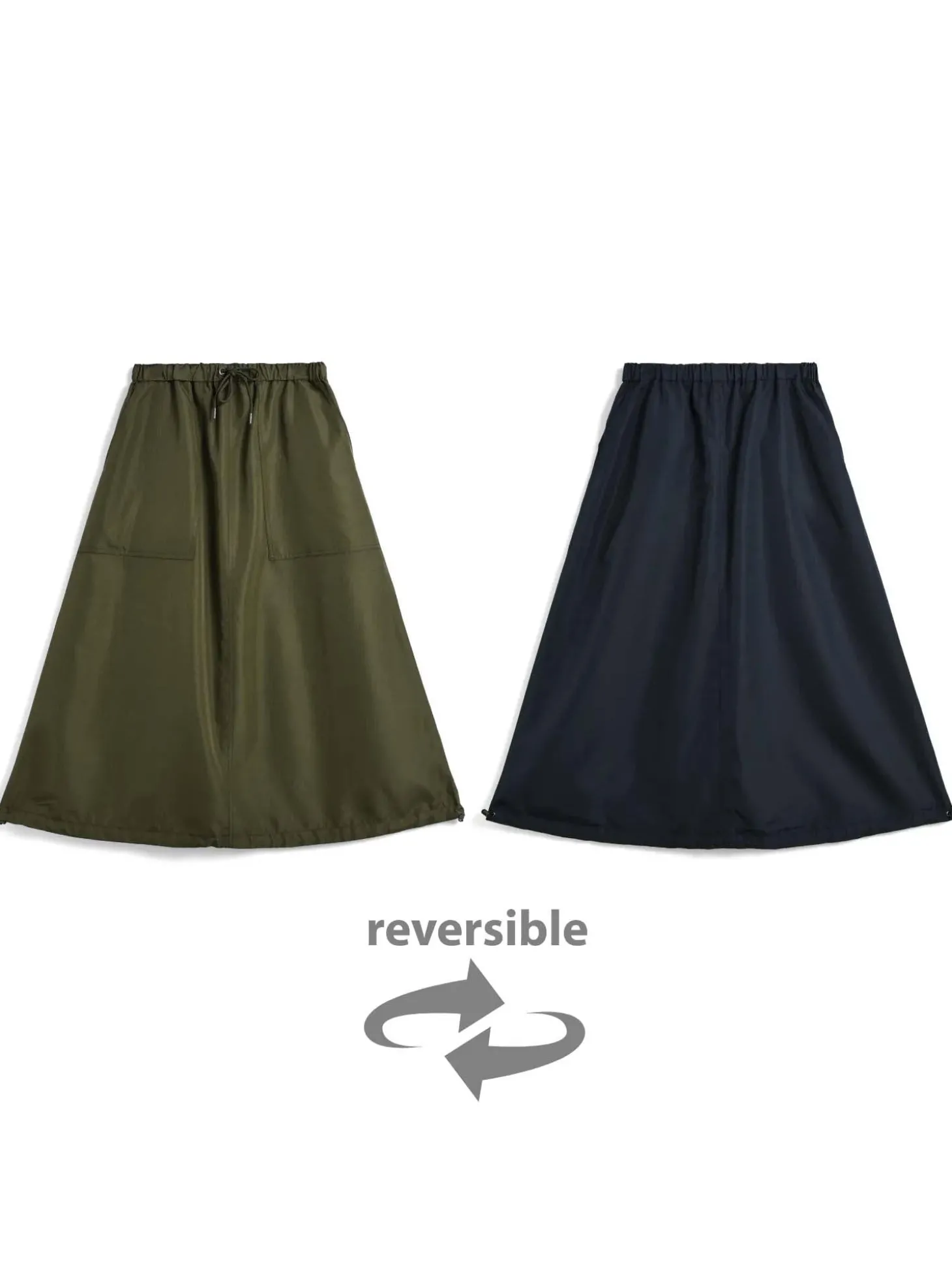 Gonna militare reversibile senza piumino