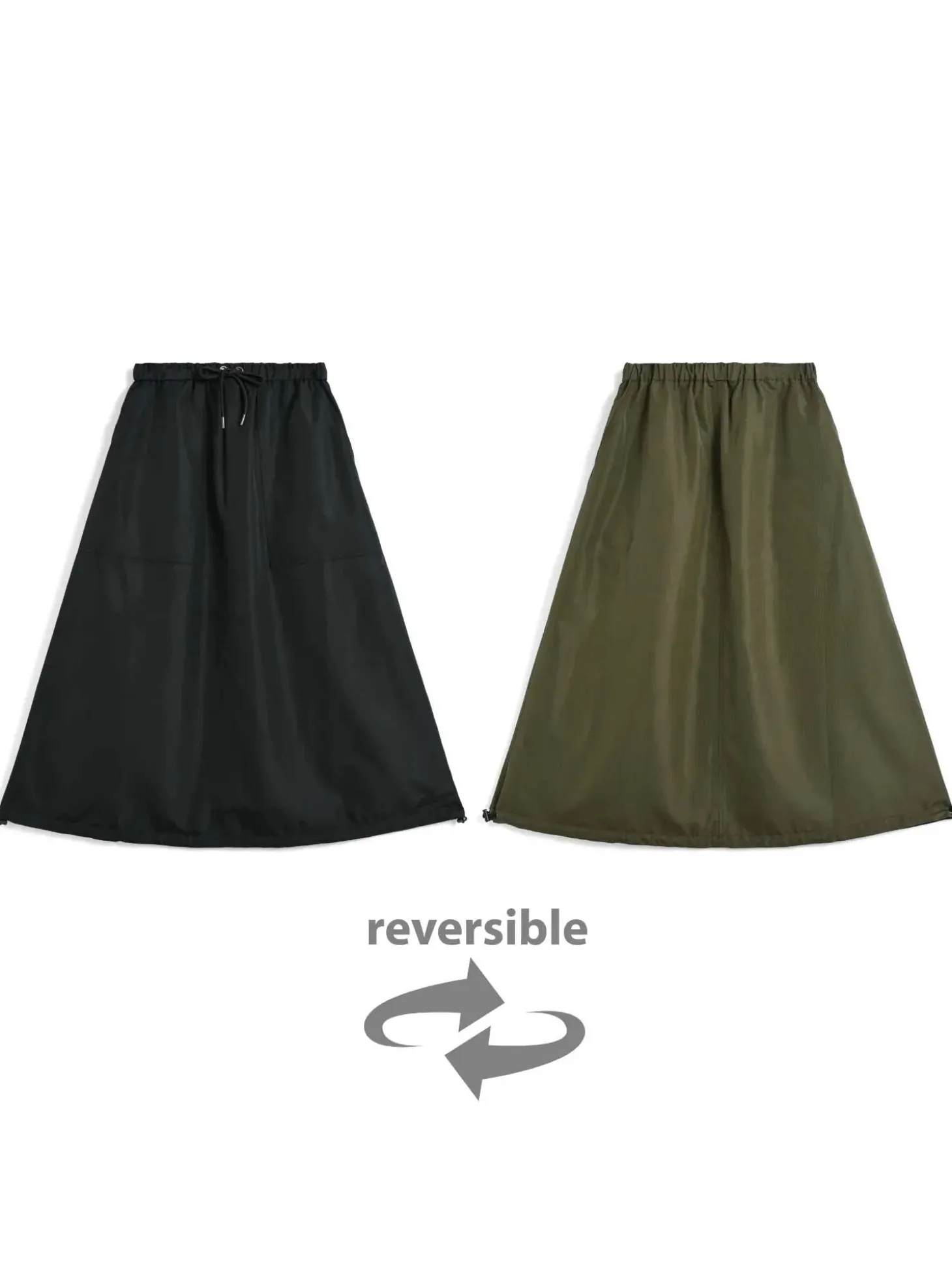 Gonna militare reversibile senza piumino