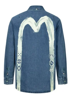 Ht, Brush Daicock Printed Denim Ls Shirt