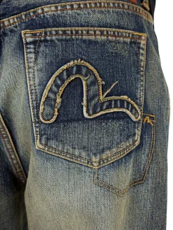 Jeans larghi vintage lavati con design a 7 tasche #2038