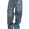 Jeans Mid Blue Denim Braids
