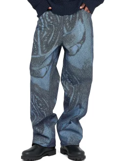 Jeans Mid Blue Denim Braids