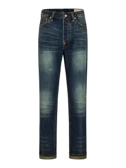 Jeans regular fit con ricamo gabbiano applicato 2000