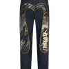 Jeans Relax Straight Fit con applicazione Daicock in broccato 2030