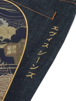 Jeans Relax Straight Fit con applicazione Daicock in broccato 2030