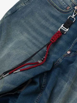 Jeans Relax Straight Fit con ricamo a gabbiano e cordino tessuto a mano 2030