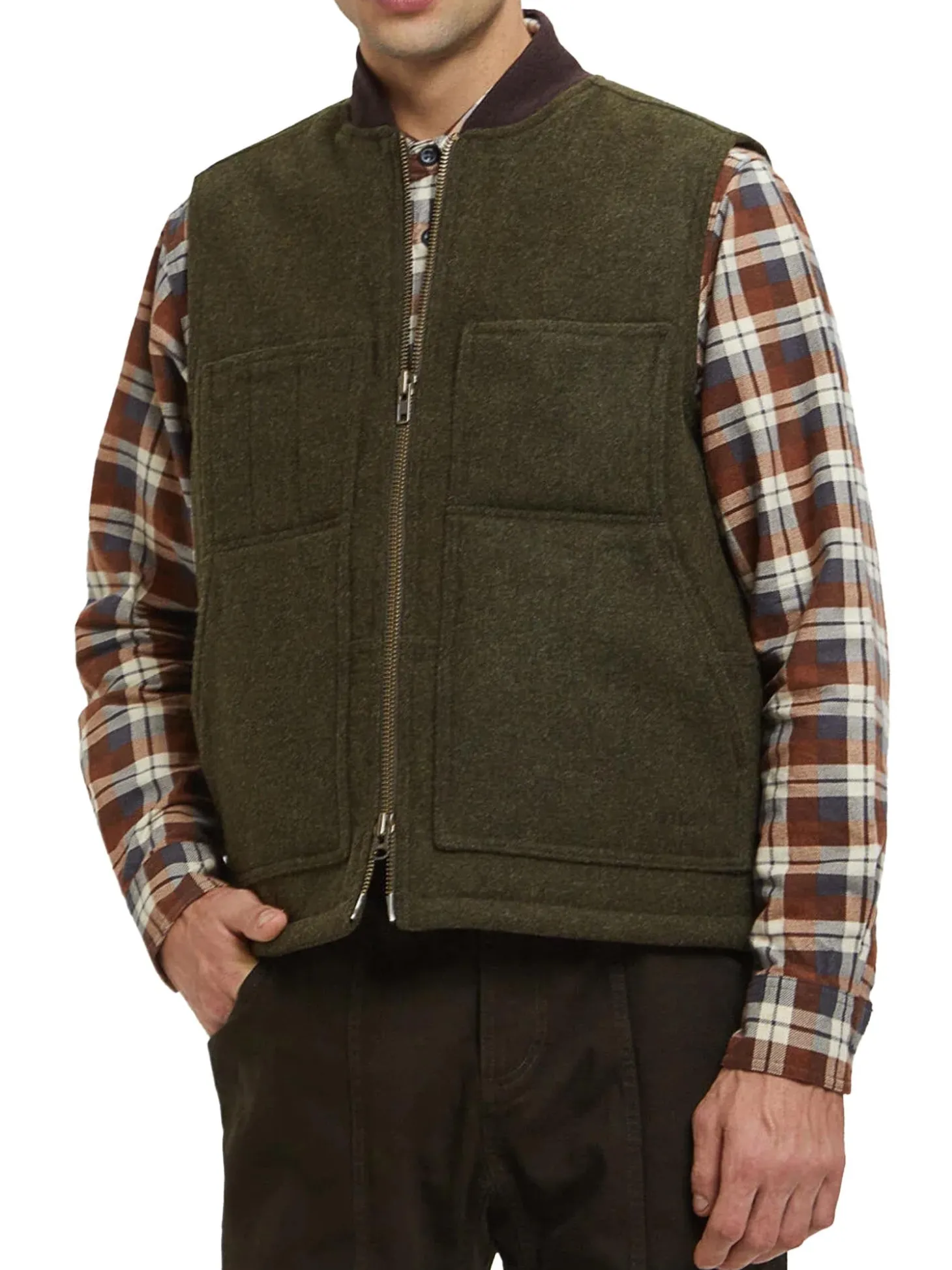 Lined Mackinaw Wool Work Vest