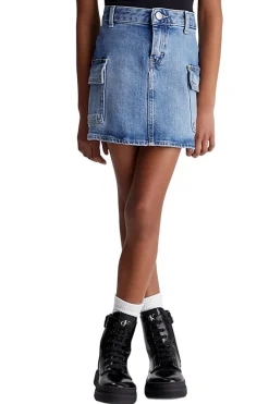 Minigonna Cargo Di Jeans Bambina