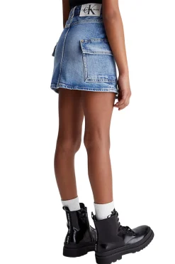 Minigonna Cargo Di Jeans Bambina