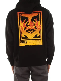 Obey Icon Stencil Flame Fleece