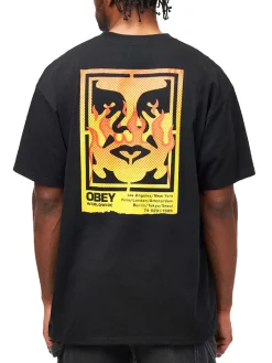 Obey Icon Stencil Flame Tee