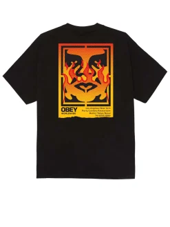 Obey Icon Stencil Flame Tee