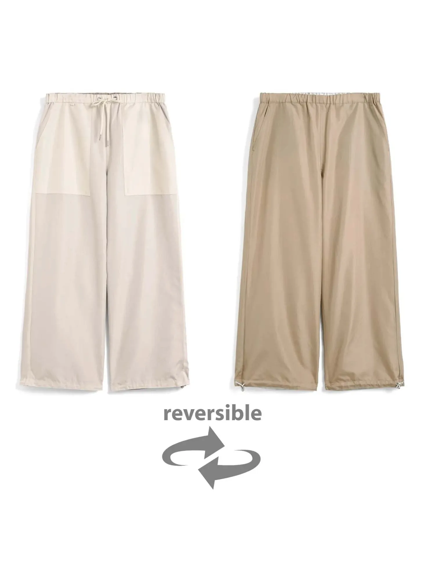 Pantaloni militari reversibili larghi senza piumino