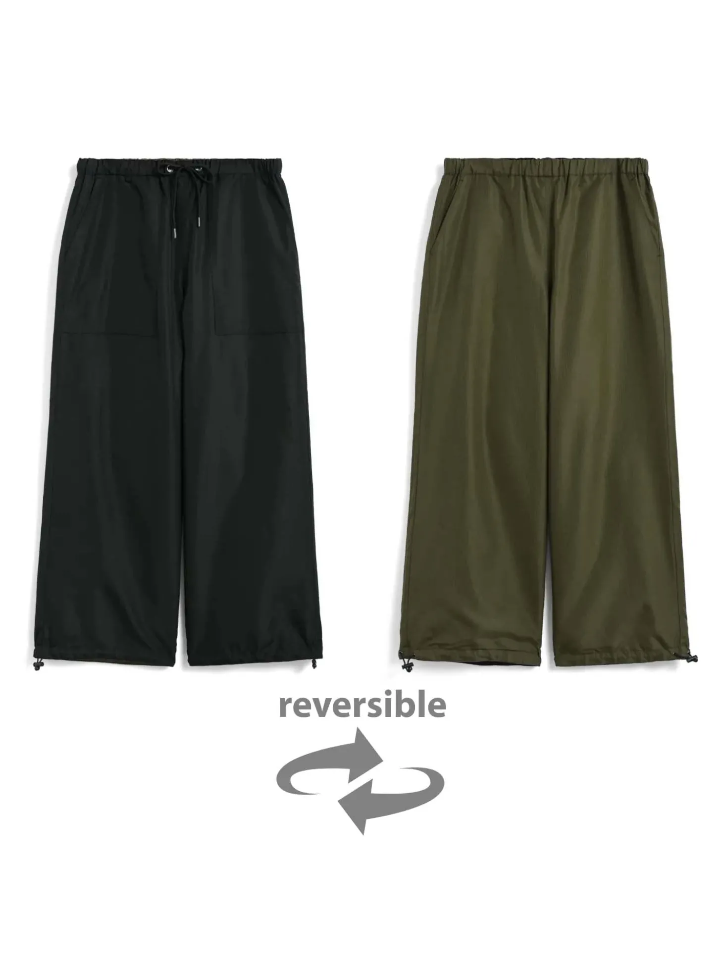Pantaloni militari reversibili larghi senza piumino