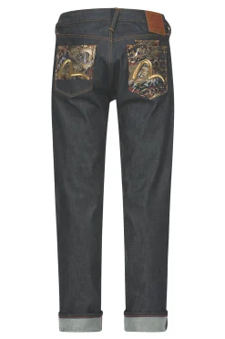 Seagull Emb & Brocade Patch Jeans