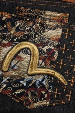 Seagull Emb & Brocade Patch Jeans
