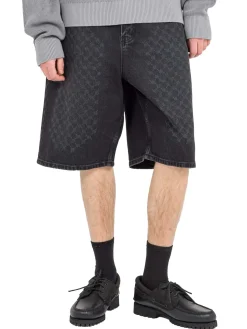 Shorts Black Laser Monogram Denim