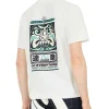 T-shirt vestibilità regolare con stampa gabbiano e totem Daruma