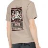T-shirt vestibilità regolare con stampa gabbiano e totem Daruma