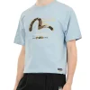 T-shirt vestibilità regolare con applicazione di gabbiano in broccato