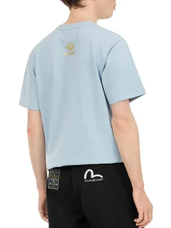 T-shirt vestibilità regolare con applicazione di gabbiano in broccato
