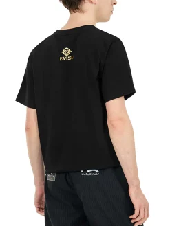 T-shirt vestibilità regolare con applicazione di gabbiano in broccato